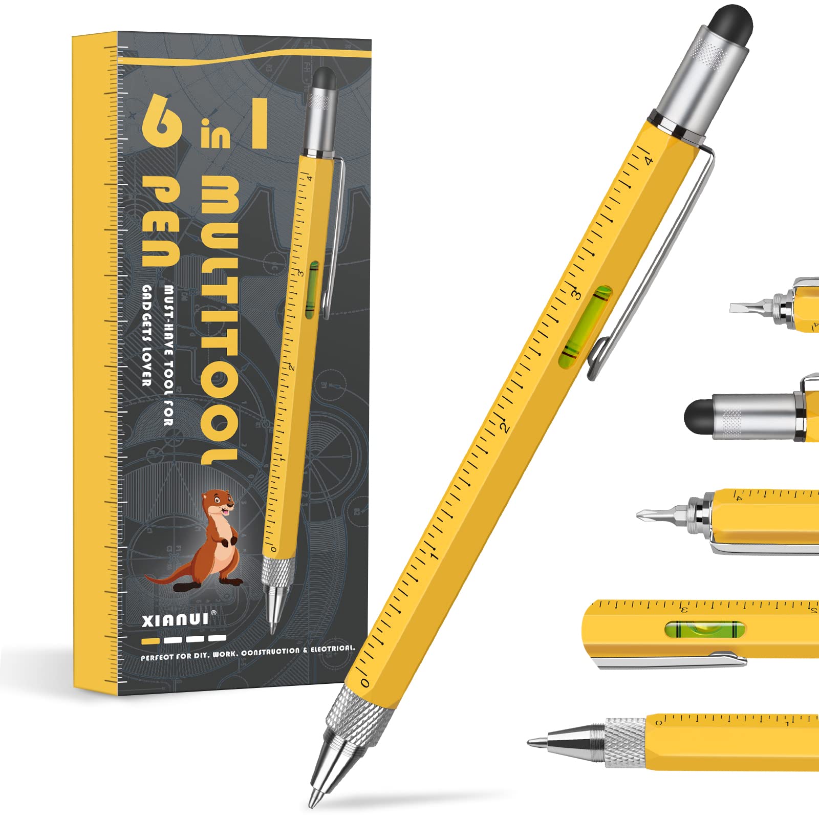 Gifts for Men, Stocking Stuffers for Men, Multitool Pen Set 6 in 1, Mens Gifts for Christmas, Cool Gadgets for Men, Unique Men Gifts for Dad Husband Grandpa Boyfriend, Personalized Birthday Gift Ideas