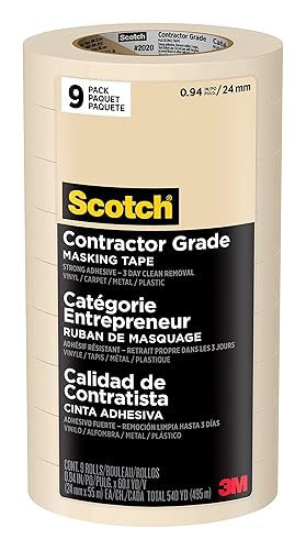 Miniatura 5 de Scotch Painter's Tape - Cinta de pintor original multisuperficie, 2090, 9 rollos y cinta adhesiva de grado contratista Scotch color bronceado, cinta