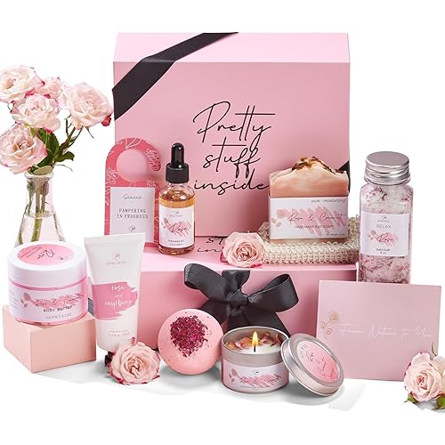 Spa Gifts for Women Bath Gift Baskets Relaxing Spa Self Care Gift for Mom Her Sister Wife Auntie Home Bath Care Package Thank You Gift Birthday Gift for Women Friendship Ideas