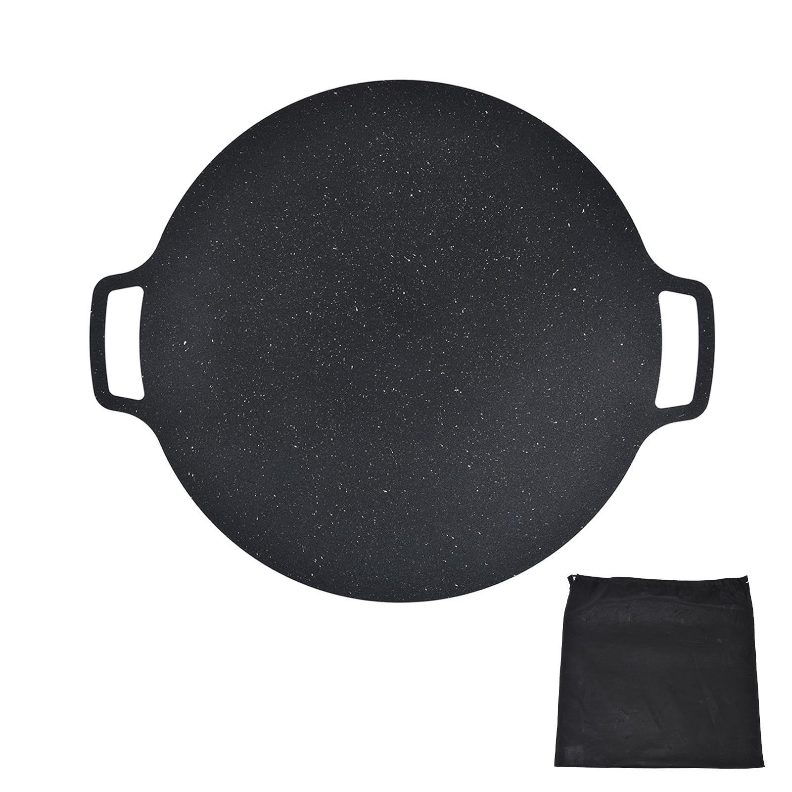 CHICIRIS Piastra per Barbecue Rotonda Antiaderente Coreana per Barbecue, Resistente Al Calore, per Vari Alimenti, Campeggi, Materiale in Ferro (41 cm)
