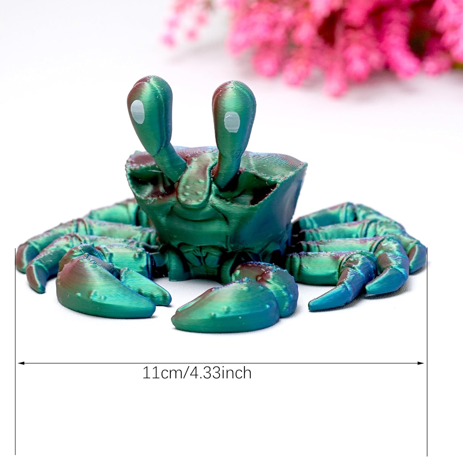 3D Printed Crab Model,Flexible Realistic Articulated Animal Fidget Toys,Mystery Figurines Gifts for Easter,Executive Desk Funny Décor and Festival Collectible,Easter Basket Stuffers (RGB)