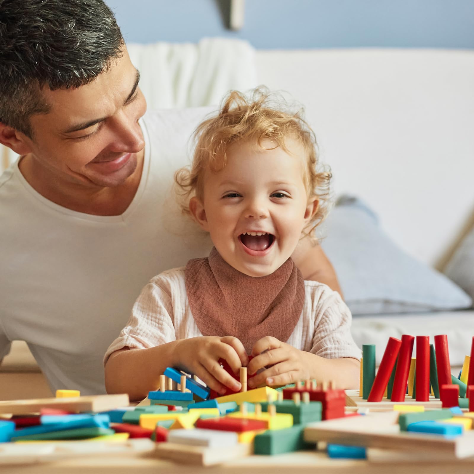 Baberos para bebé 100% muselina de algodón, suaves y absorbentes, para recién nacidos de 0 a 36 meses, paquete de 6, Beige y marrón, Talla única