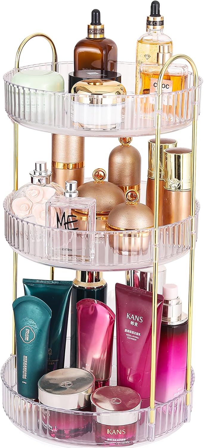 PENGKE 360° Rotating Makeup Organizer for Vanity,3 Tier