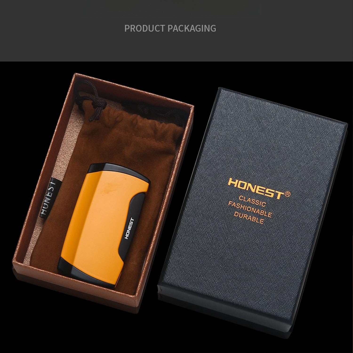 Mini Encendedor Chorro Doble Llama Más Ligero de Gas Butano Recargable y Ajustable con Perforador de Cigarros para Hombres y Mujeres (sin Gas),Yellow