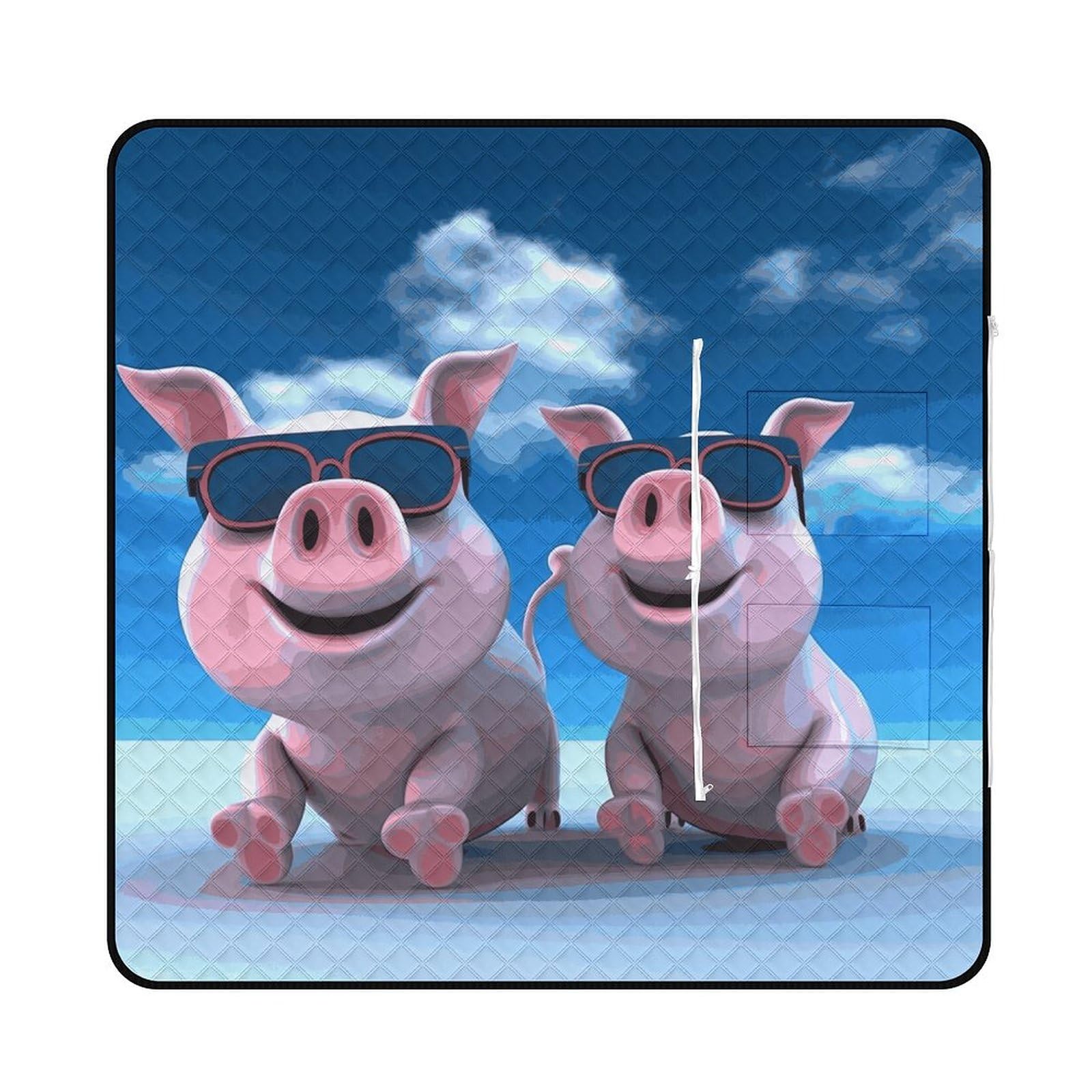 Couverture de plage anti-sable étanche et pliable tapis de pique-nique zippé 3D