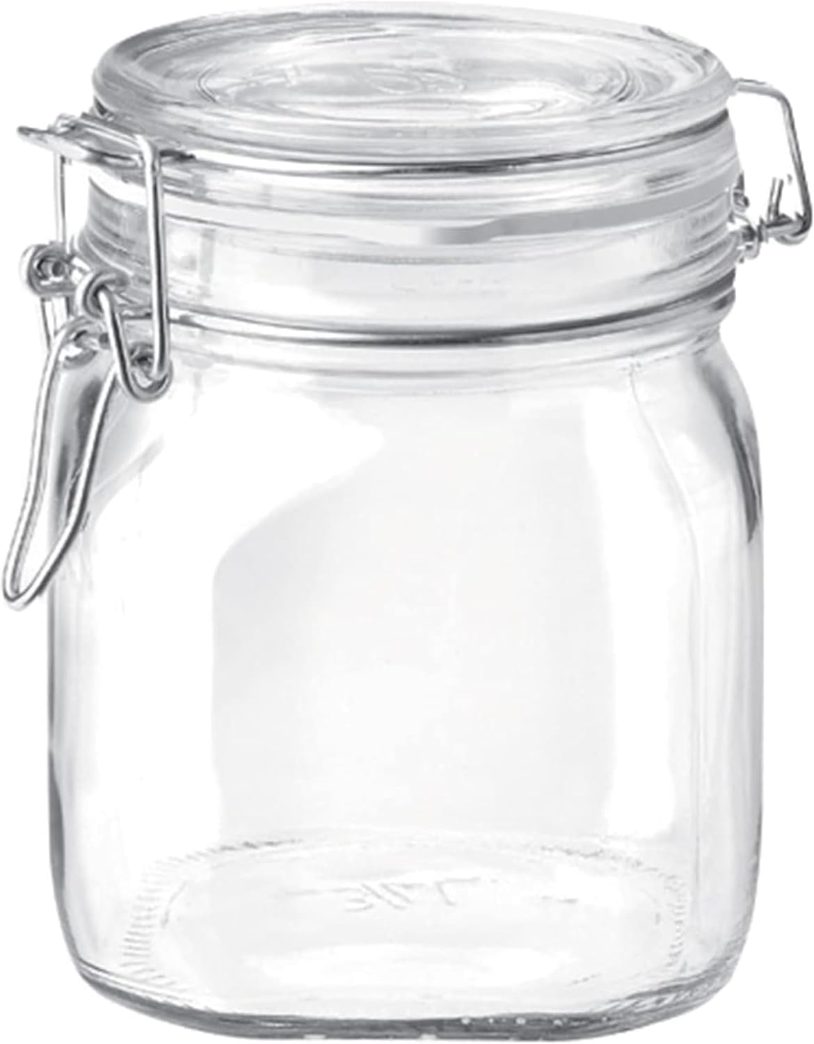 Bormioli Rocco Fido 0.75L Glass Canning Jar with Airtight Clamp - Italian Thick Glass for Jams, Herbs, Spices