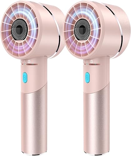 Miniatura 10 de Ventilador de Mano, Mini Ventilador Turbo Portátil Pequeño, Recargable con 4 Velocidades Altas Ventiladores Personales, Tiempo de Funcionamiento