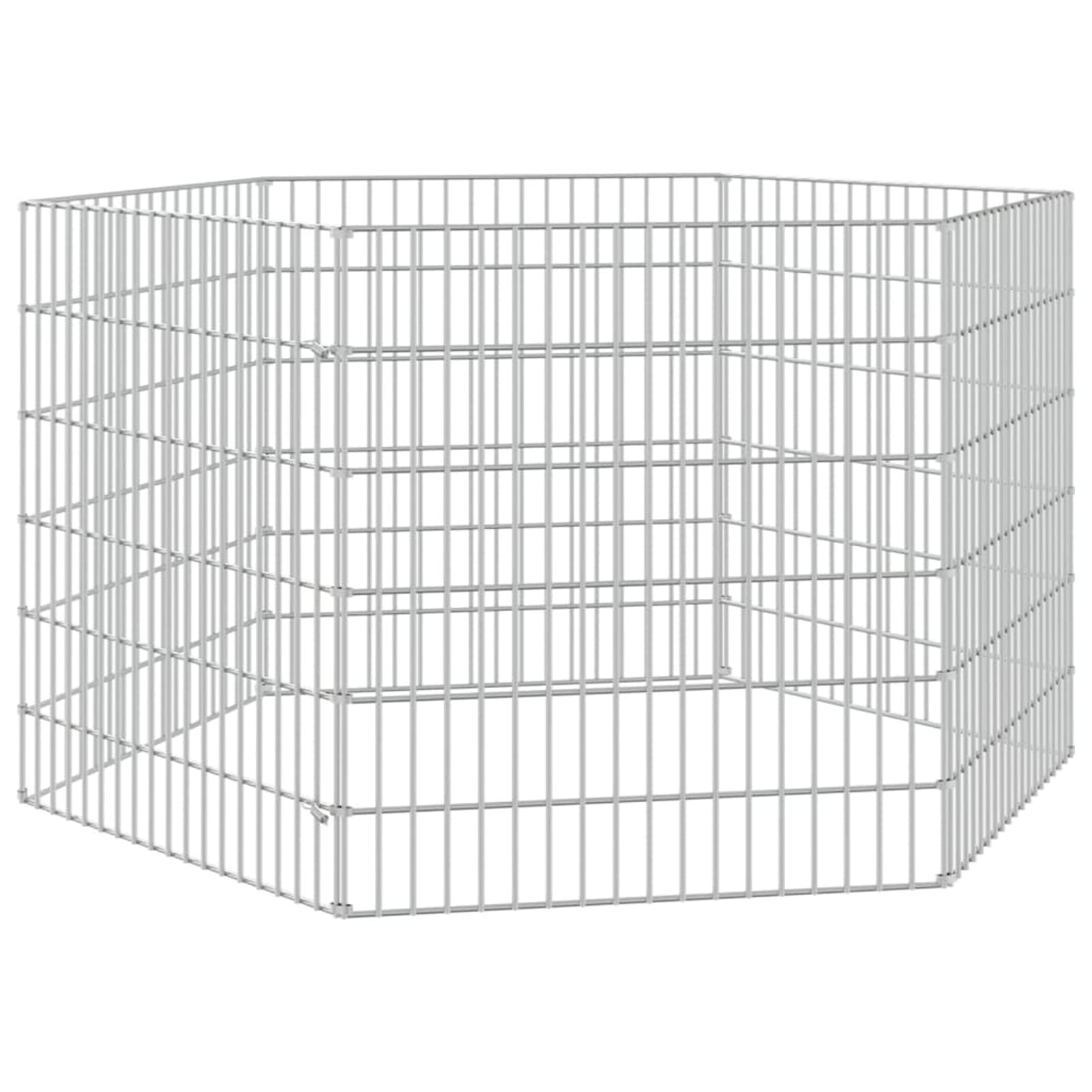 ZEYUAN Jaula para Conejos 6 Paneles, Jaula Cobaya, Corralito para Perros, Vallas para Perros, Valla para Mascotas, Recinto para Conejos, Hierro galvanizado 54x60 cm