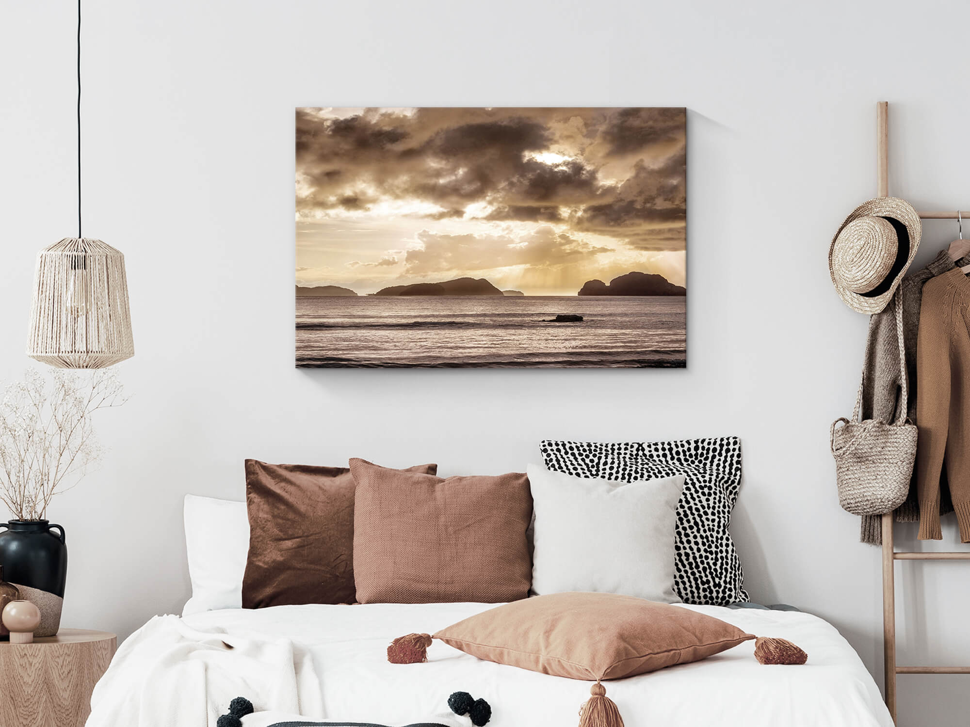 Amazon.com: SunFlax Seascape Sunset Shoreline Canvas Framed Wall