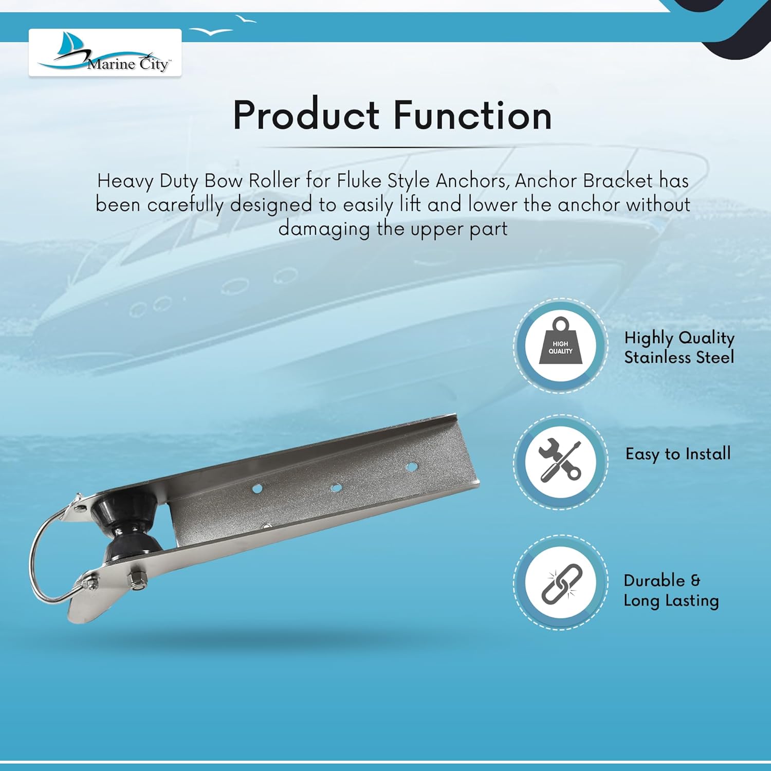 MARINE CITY Hand Rail Fittings, Stainless Steel Tube, Corrosion-Resistant, Ideal for Marines, Boats, Yachts, Kayaks