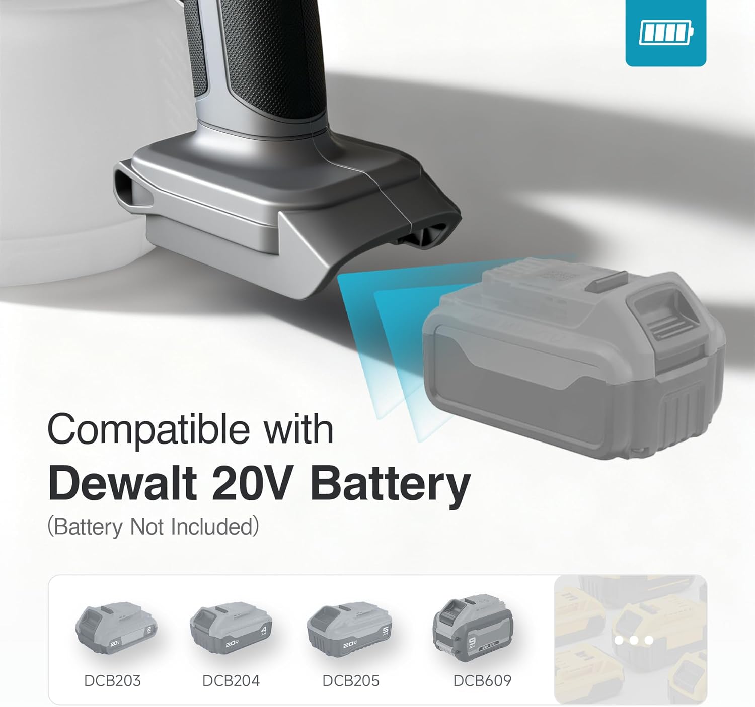 Tilswall Cordless Paint Sprayer Brushless, Compatible with Dewalt 20V Battery (Battery Not Included), Easy Side-Fill, 1300ml Container, Electric HVLP Spray Paint Gun for House Painting, Furniture