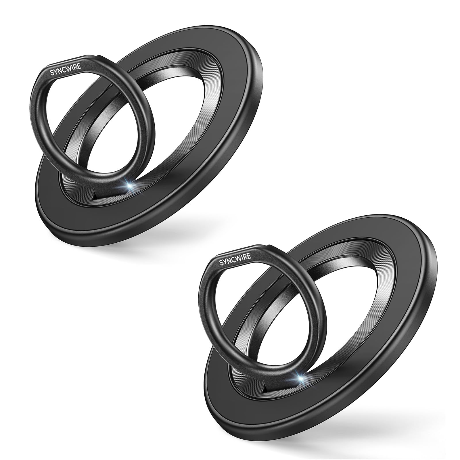SYNCWIRE Supporto ad Anello Magnetico Cellulare per MagSafe [Confezione da 2] Rotazione a 360° Supporto Magnetico Bifacciale Compatibile con iPhone, Android, etc Accessori MagSafe