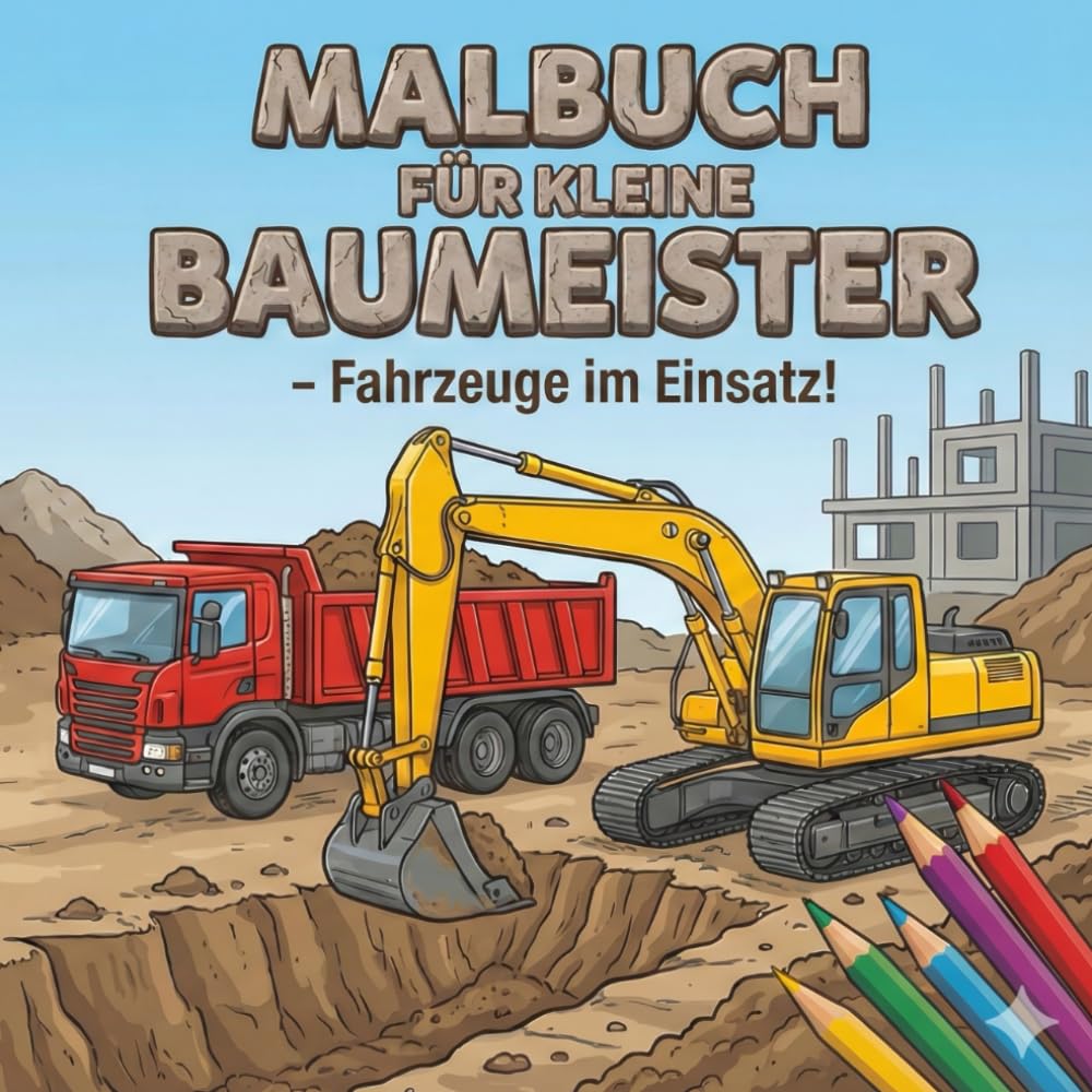 Baustellen Malbuch für Kinder