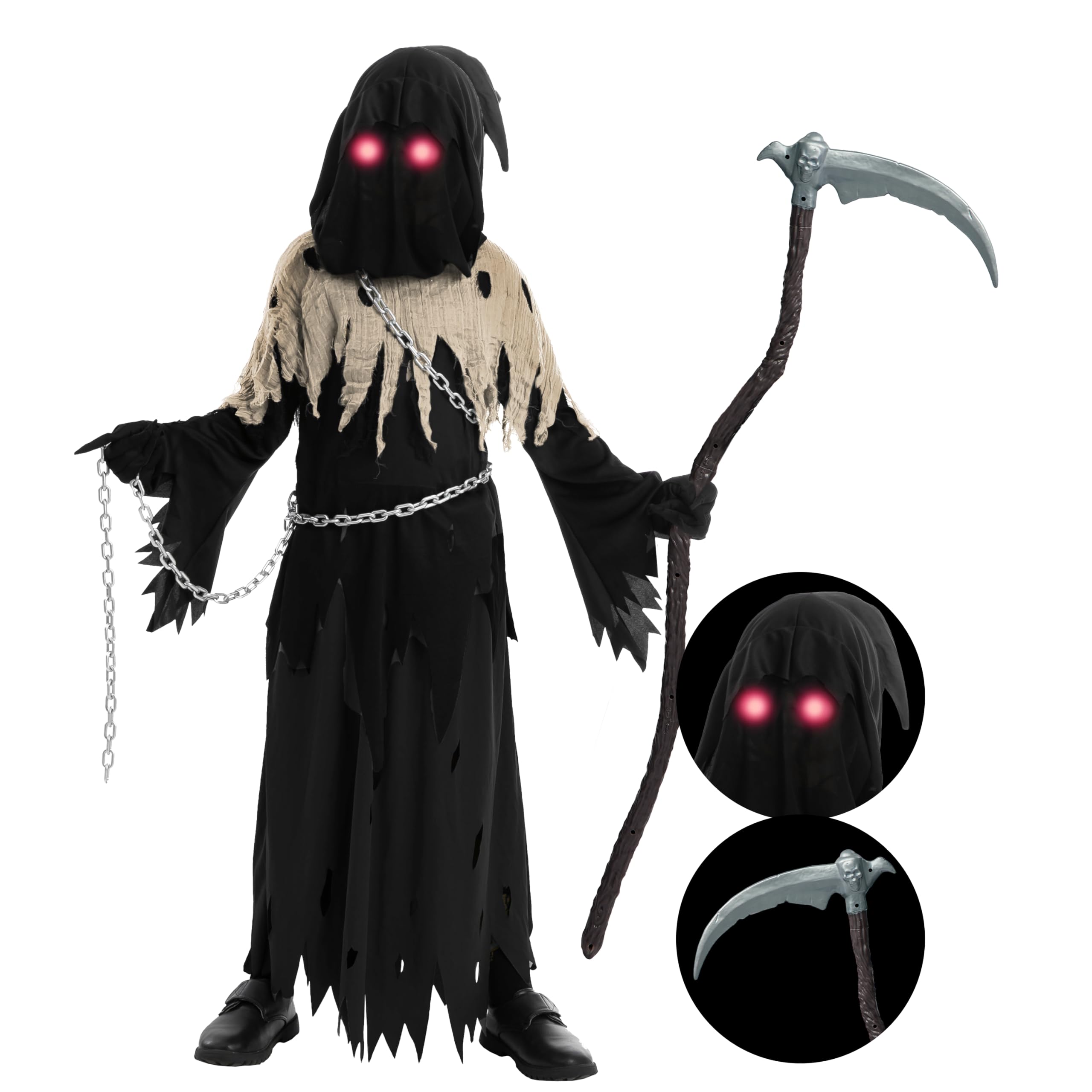 Spooktacular Creations Grim Reaper Costume for Kids size (8-10)
