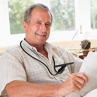 Magnifying Glass for Reading Hands Free, 5X Magnifier Loupe for Seniors, with 5.3''x 8.7''Full Page View, Low Vision Macular Degeneration for Cross Stitch, Inspection,Small Fonts,Needlepoint