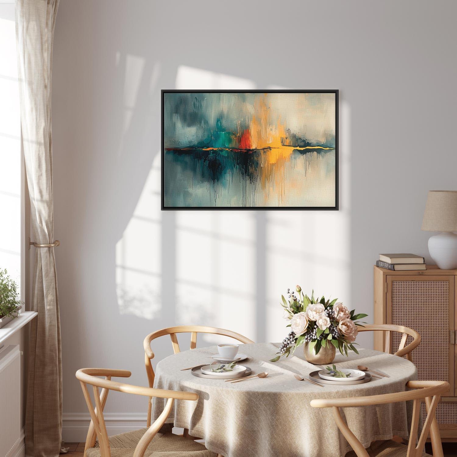 murando - Obraz Akustyczny na Płótnie Strukturalnym Abstrakcyjny Krajobraz 60x40 cm - Panel Akustyczny Dekoracyjny Obraz Ścienny - Wygłuszająca Dekoracja Ścienna do Sypialni a-H-10167-b-a