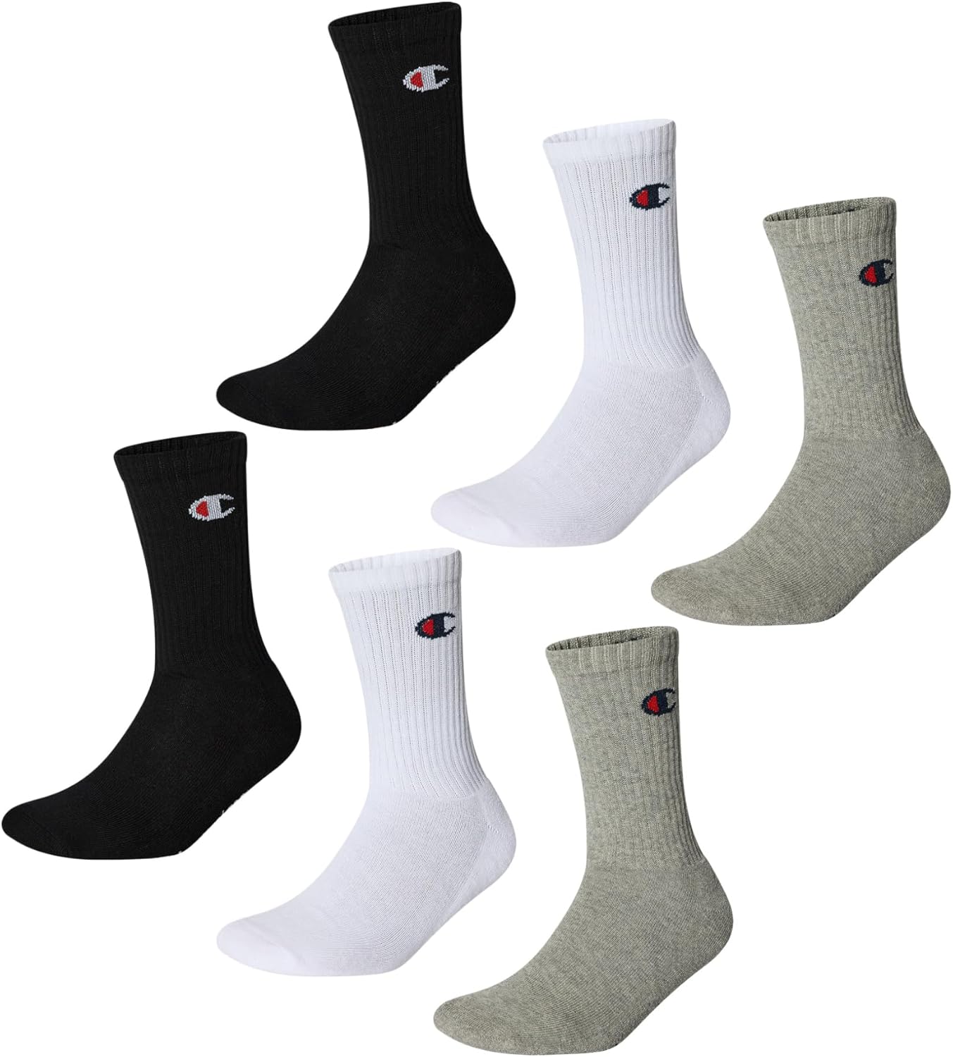 Champion Unisex Core 6pp CrewAnkle Socks