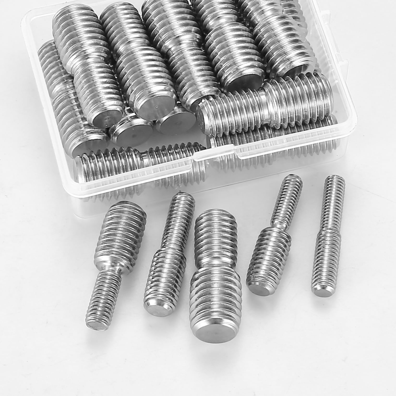 Adattatori Filettati Acciaio Inox - 15 Pezzi Viti Di Riduzione M6 A M8 | Doppia Filettatura Per Collegamenti - Foto 3