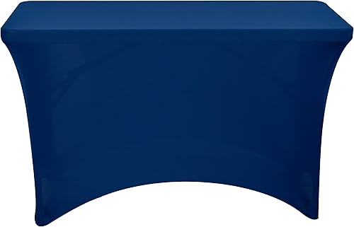 Miniatura 5 de Lifetime 80160 Mesa de utilidad plegable ajustable de altura comercial, 4 pies, granito blanco e Iceberg iGear - Mantel rectangular de tela