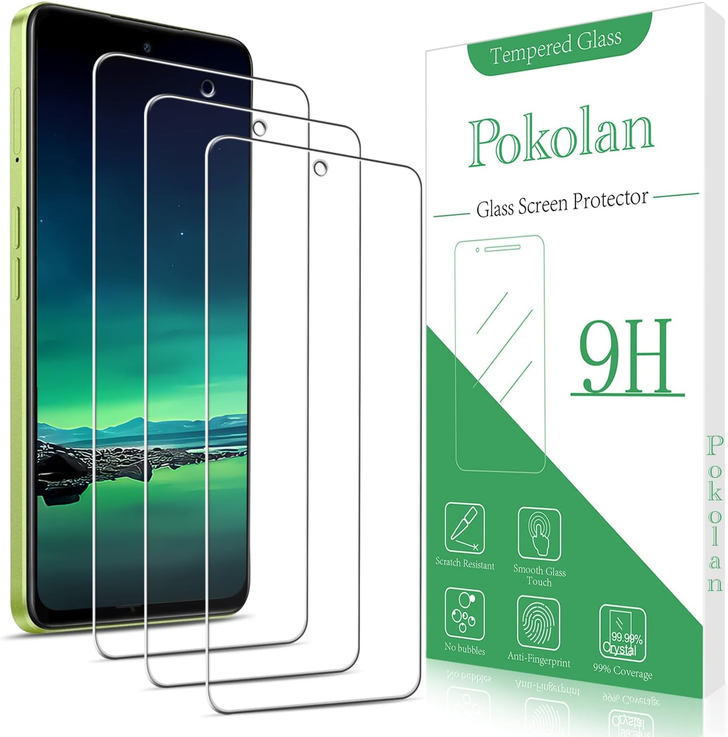 Pokolan (3 Pack Designed for OnePlus Nord N30 5G Tempered Glass Screen Protector, Anti Scratch, Bubble Free
