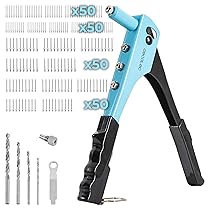Cecotec FixerForce – Rivettatrice manuale, include 4 ugelli di diverse dimensioni (2,4, 3,2, 4, 4,8 mm) e 4 trapani, 400 rivetti inclusi, chiave di regolazione inclusa