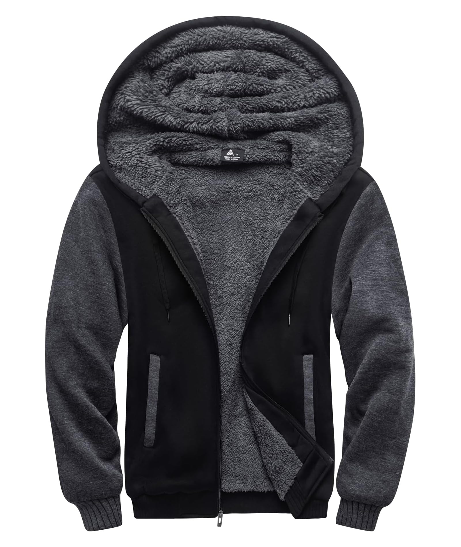 SwissWell Herren Fleecejacke Full Zip Kapuzenjacke Winter Sweatjacke mit Kapuze Gefütterte Hoodie Männer