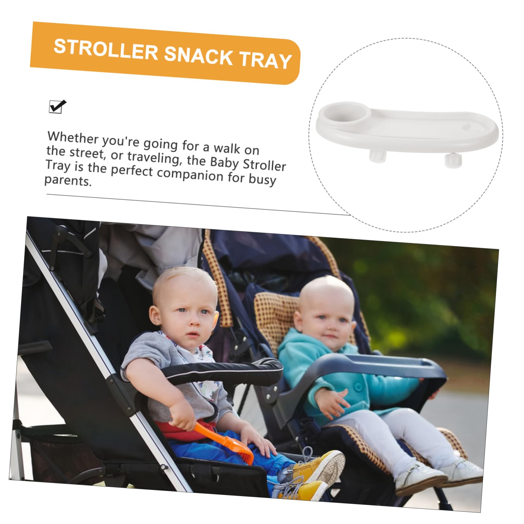 Vassoio Snack Per Passeggini Vassoio Rimovibile Con Bracci Di Supporto Per Carrozzine Accessorio Pratico Per Pasti Movimento