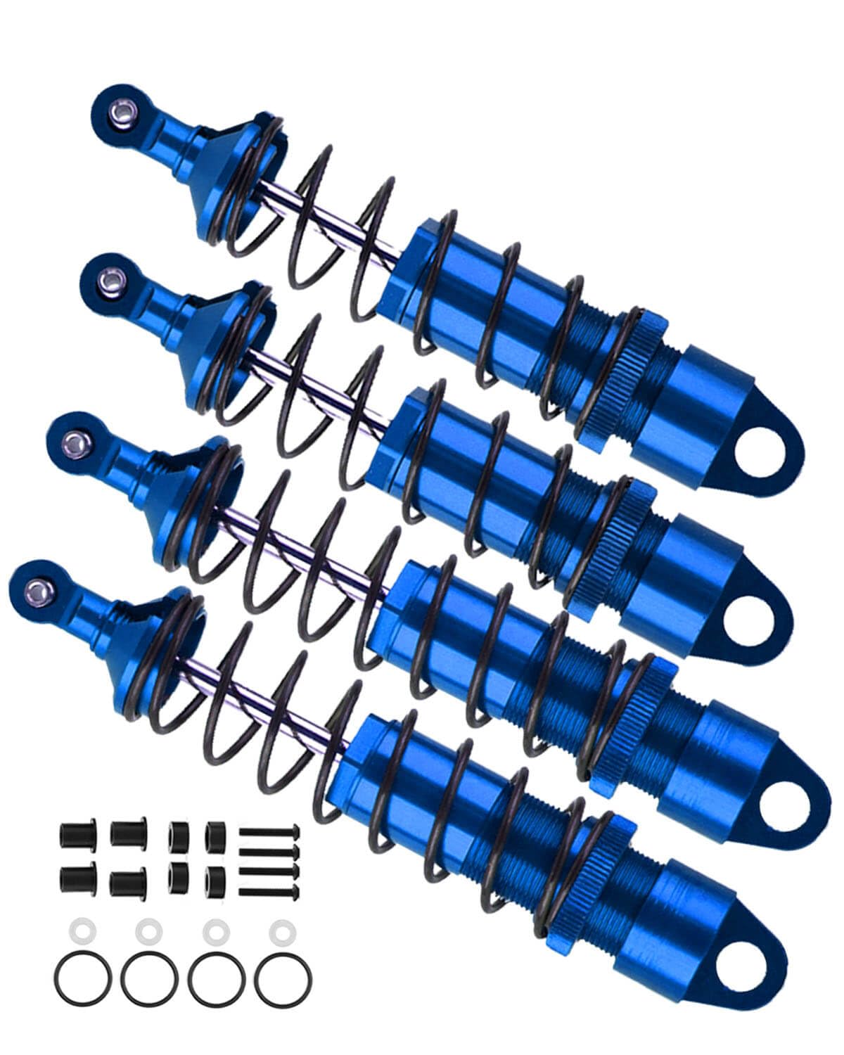 RCMYou RC Shocks Absorber Upgrades Part for 1/8 Sledge 4WD #95076-4,4PCS Alloy Front Rear Big Bore Full Metal Adjustable RC Shock Absorber Damper,Navy Blue