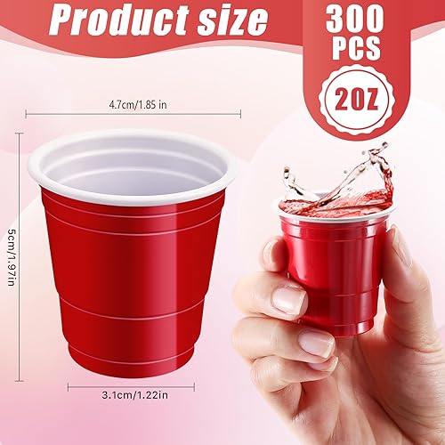 Miniatura 2 de 300 vasos de chupito de plástico de 2 onzas, vasos de chupito desechables, mini vasos rojos, mini vasos de chupito para fiestas para muestras y