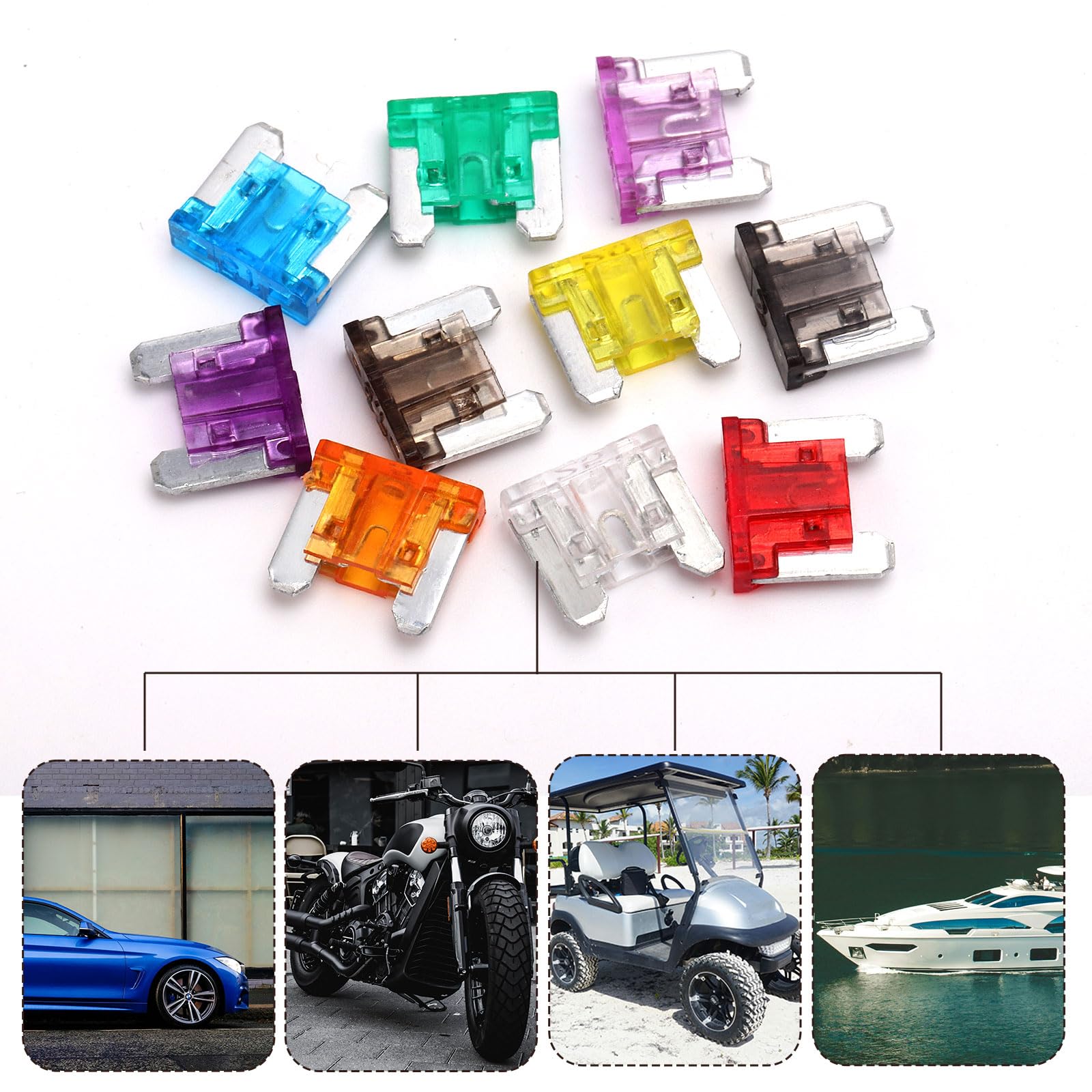 AUKENIEN Fusibili Auto Assortiti Kit 40 Valori Medio Mini Basso Profilo Micro Micro2 2A 3A 5A 7,5A 10A 15A 20A 25A 30A 35A 40A per Auto Camper Moto