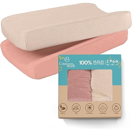 100% Muslin Changing Pad Cover Protects Your Little One's Delicate Skin