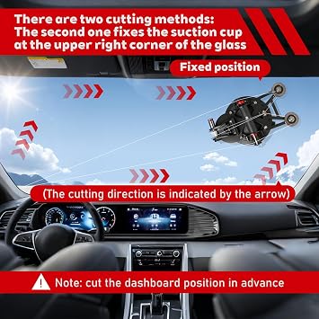 Auto Windshield Removal Tool Kit, 6 Inch Suction Cup, Dual Cutting System