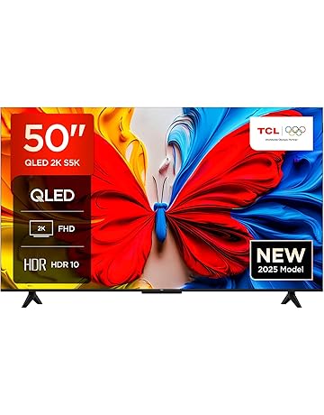 TCL 50S5K-UK – 50” Full HD Smart QLED Direct LED TV with Android TV & HDR - Compatible with Google Cast & Google Home, Slim Design