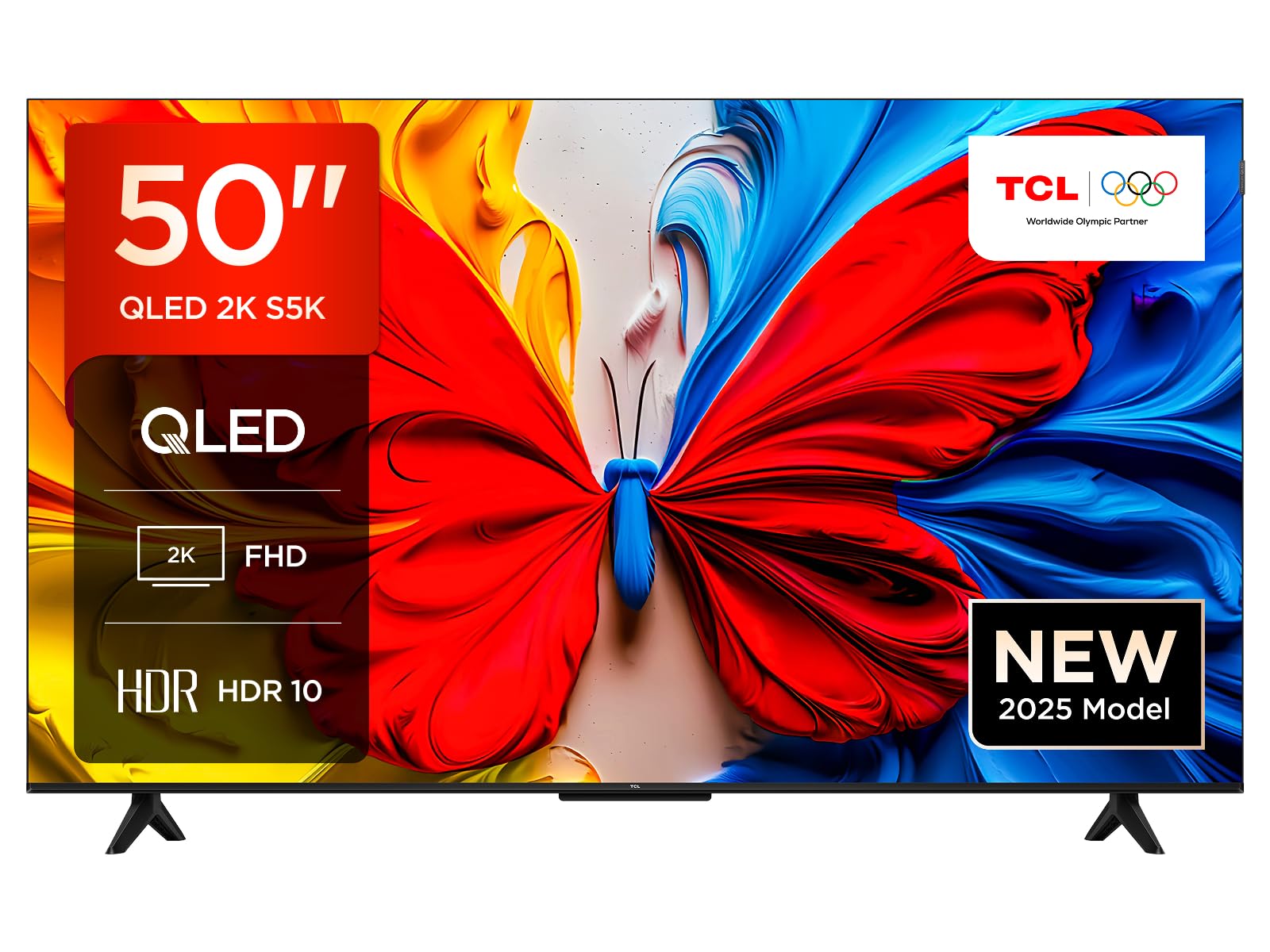 TCL50S5K-UK – 50” Full HD Smart QLED Direct LED TV with Android TV​ & HDR - Compatible with Google Cast & Google Home, Slim Design