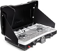 Coleman Triton+ 2-Burner Propane Camping Stove: 22,000 BTU InstaStart Ignition, Wind Guards, Portable for Camping & Tailgating