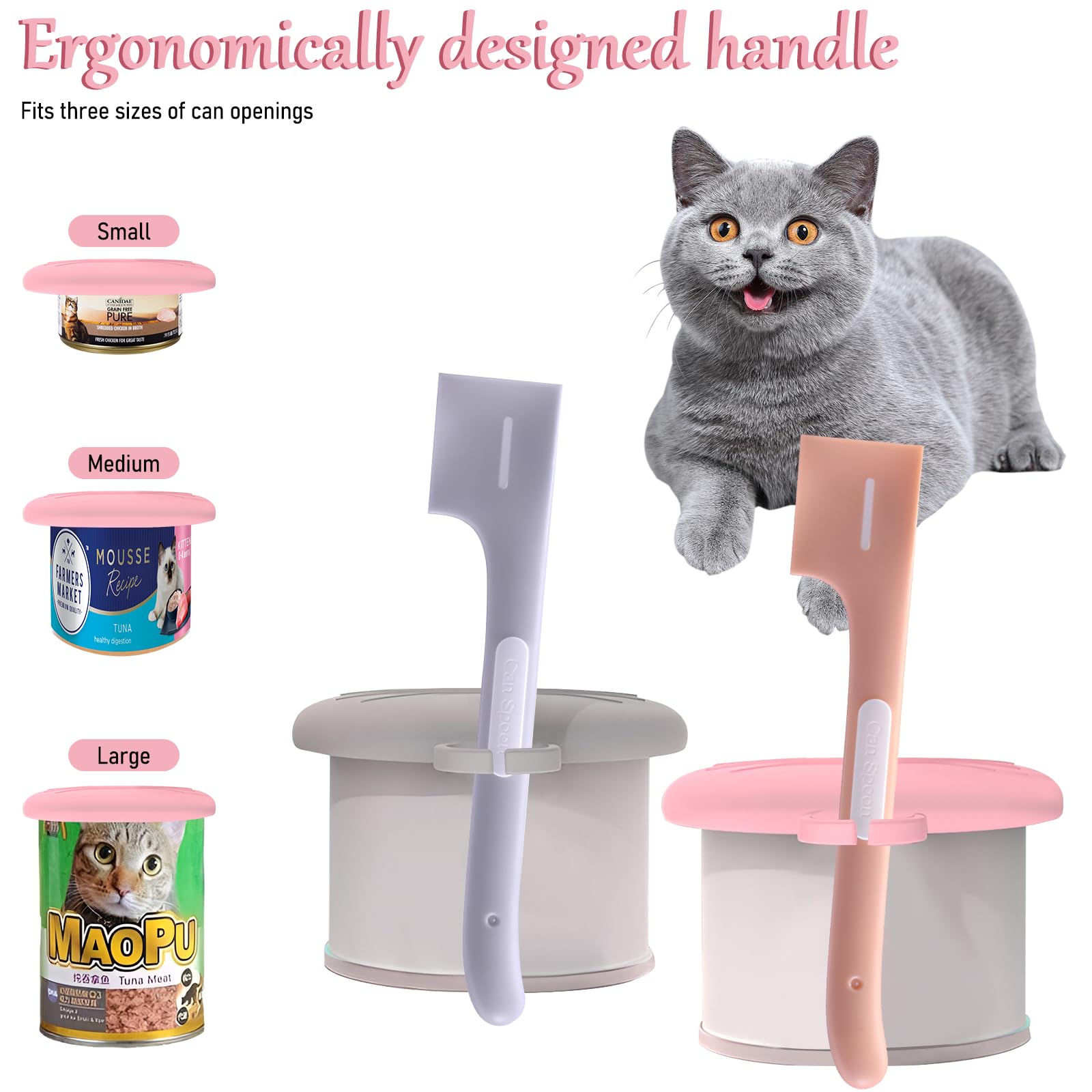 Coperchi In Silicone Per Scatolette Cibo Animali - Set 4 Pezzi Con Cucchiaio, Adatti A Lattine Diverse - Foto 2