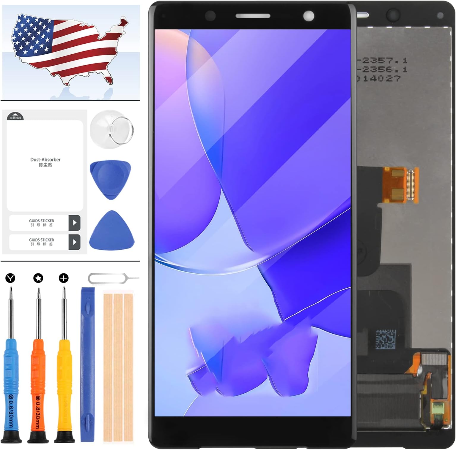 for Sony Xperia XZ2 Compact Screen Replacement 5.0" for Sony XZ2 Mini H8324 H8314 LCD Display Touch Screen Digitizer Assembly Matrix Sensor Glass Lens Kits with Free Tools (Black no Frame)