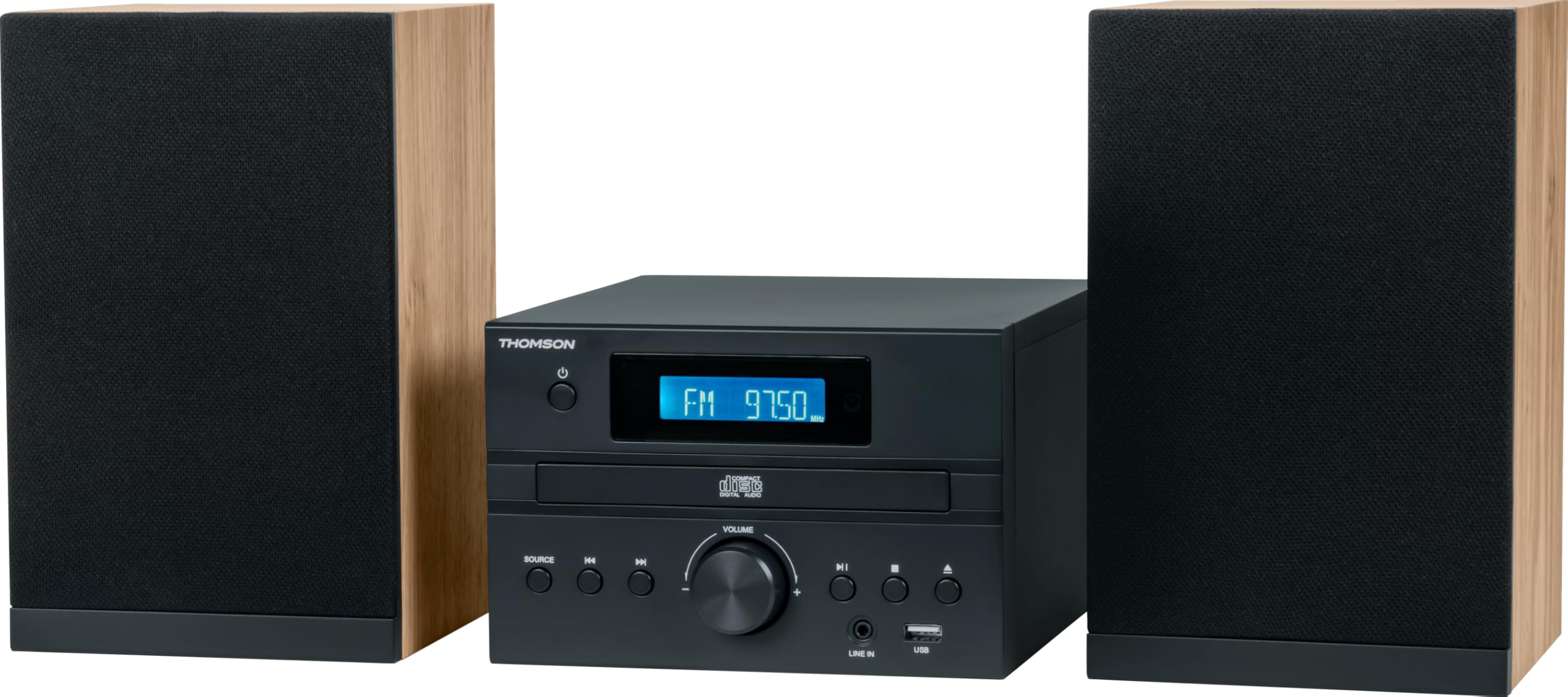 Thomson Micro Chaine Bluetooth Radio CD MP3 (Bois et Noir)