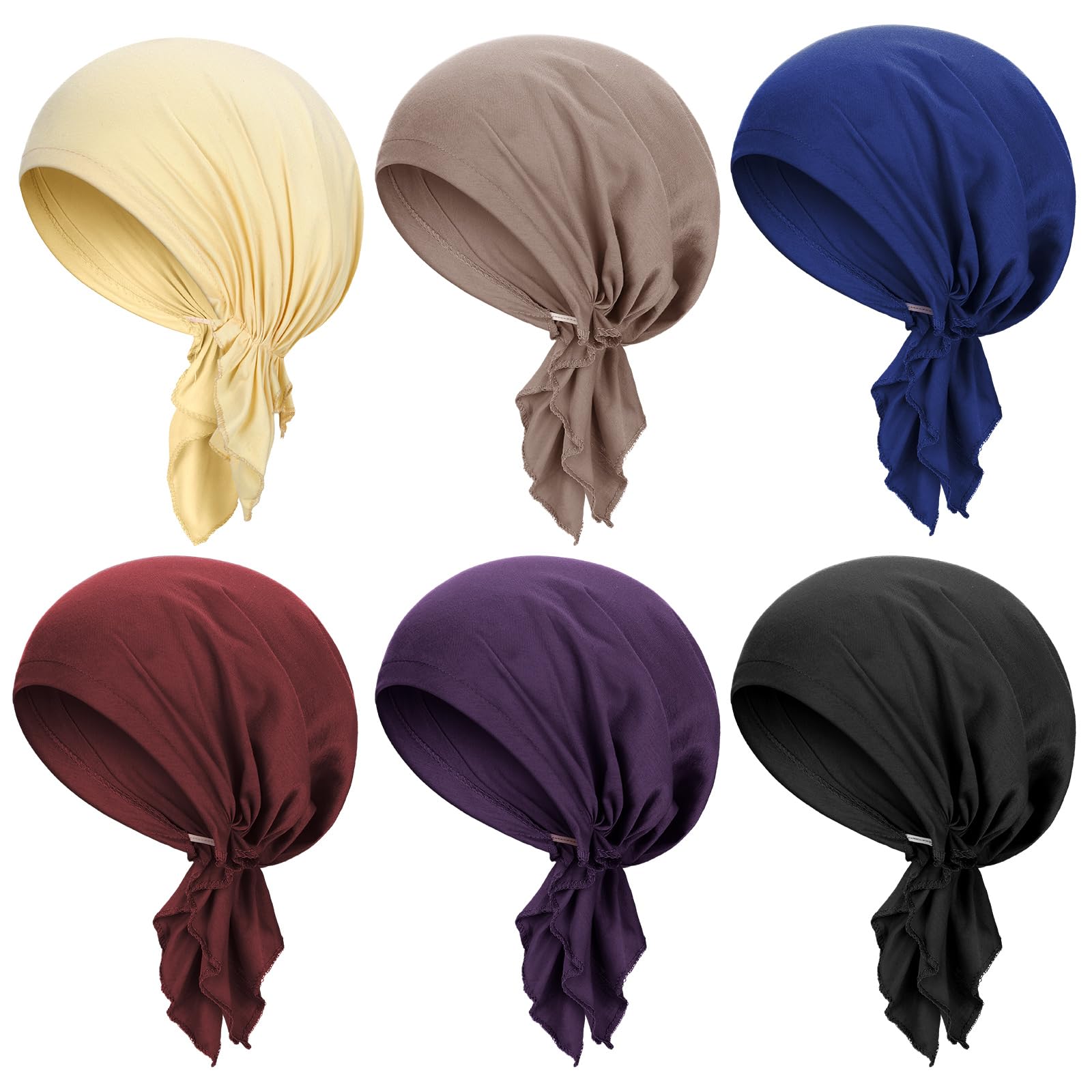 Geyoga 6 Pcs Pre-Tied Head Scarves