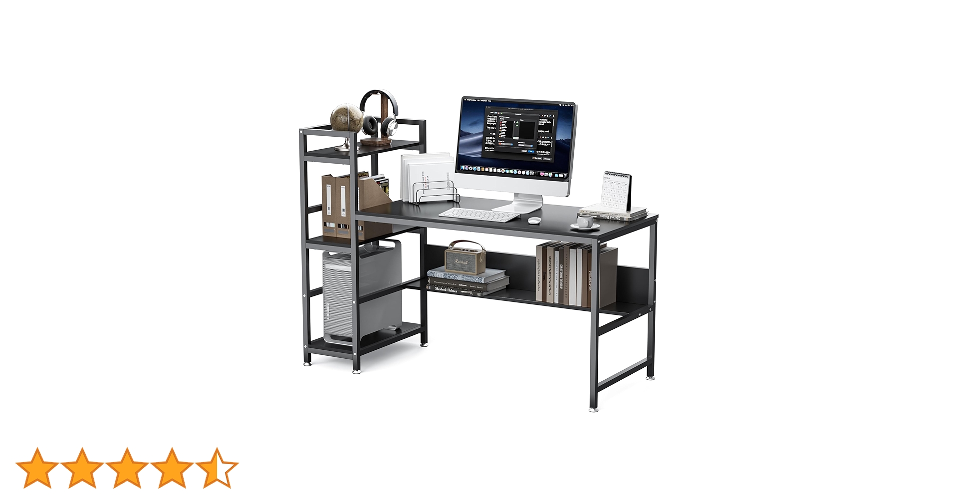 ゲーミングパソコンデスク 幅150×奥行き60×高さ110左右入替可収納ラック付 Amazon | DEWEL パソコンデスク 幅150cm×奥行き60cm×高さ110cm