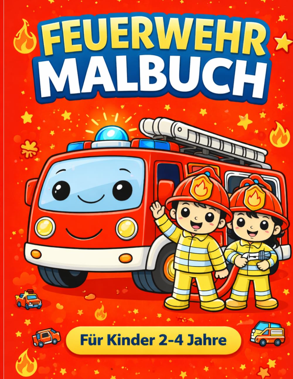 Feuerwehr Malbuch: Für Kinder 2–4 Jahre Einfach & Spaßig