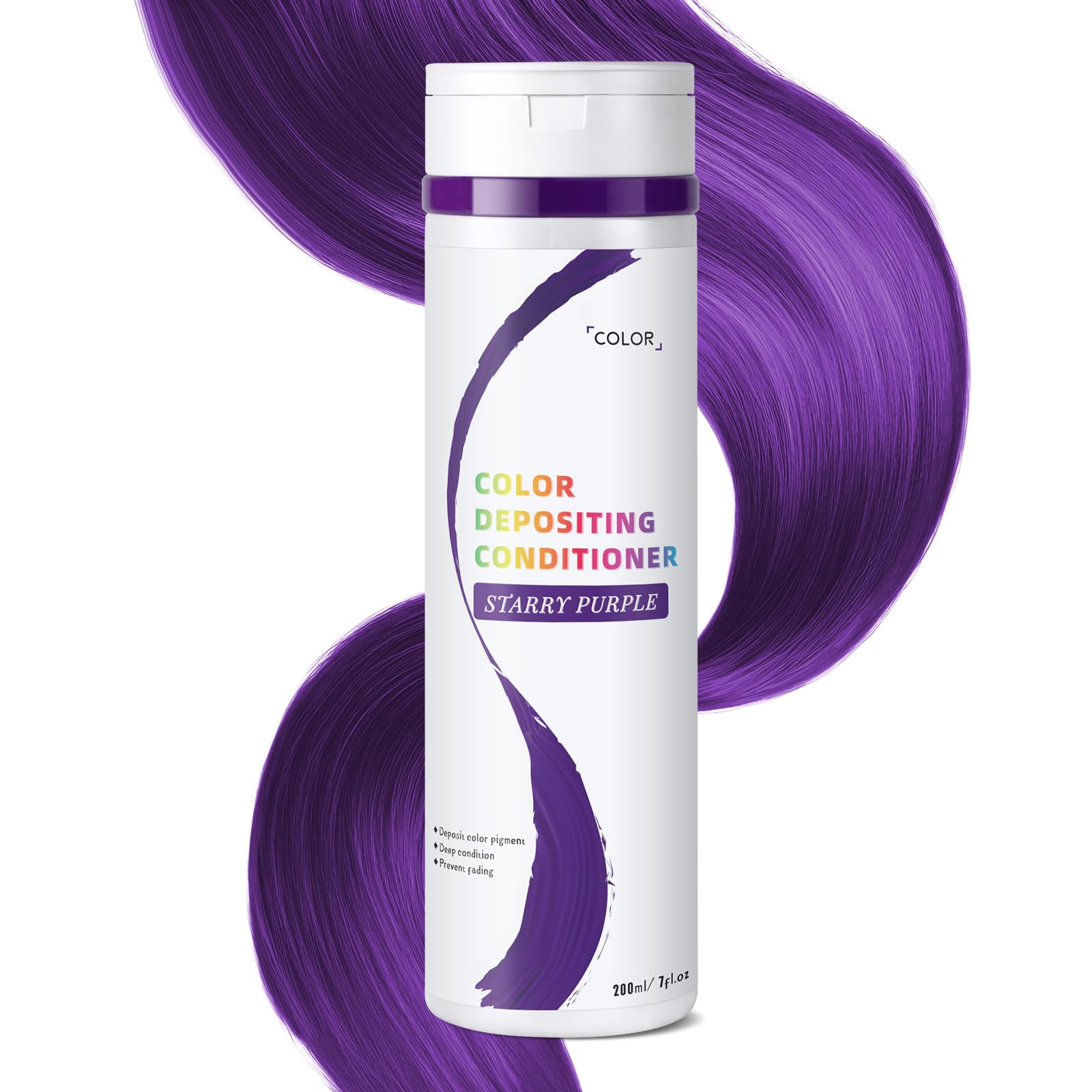 Color Depositing Conditioner, Semi Permanent Hair Color - In-Shower, Prevent Fading & Refresh Color, Free of Damaging Chemicals, 7 Fl Oz, Purple