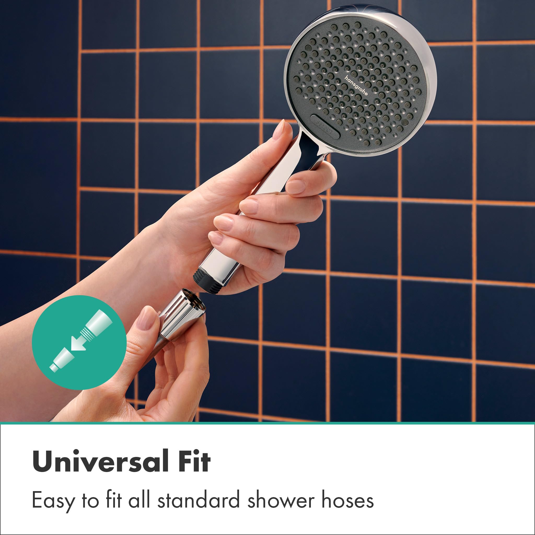 hansgrohe Activera Select S - oszczędzająca wodę główka prysznicowa 6 l/min (EcoSmart+), słuchawka prysznicowa okrągła z 2-strumieniowa, chrom, 28034000