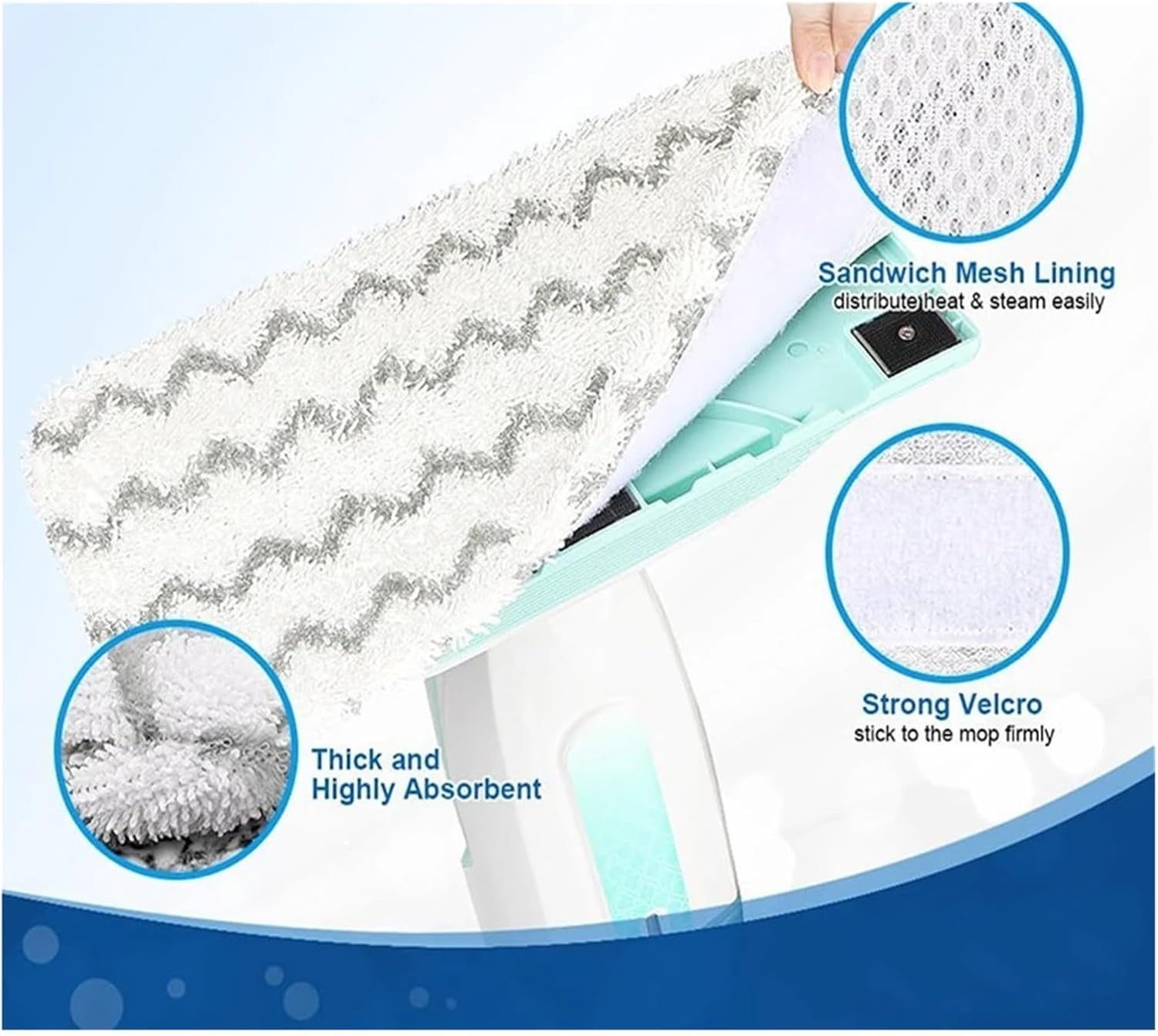 4Pcs/Kit Microfiber Steam Mop Replacement Pads Fit Compatible for Shark Vacuum Cleaner S1000 S1000A S1000C Washable Reusable Pad Refill