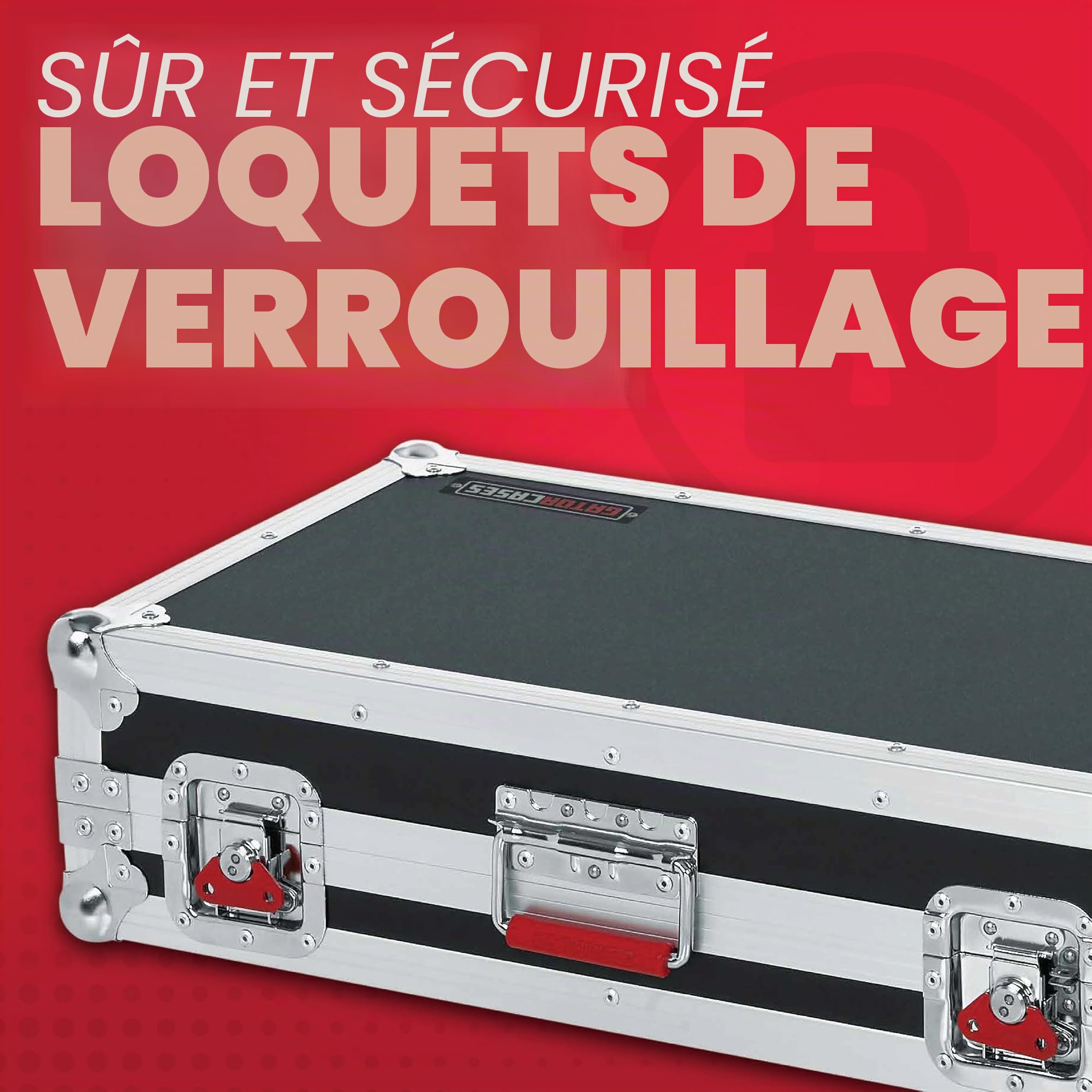 Gator Cases G-TOUR Series Pedal board pour guitare avec étui ATA, roues et poignée de traction; Large: 24" x 11" (G-TOUR PEDALBOARD-LGW)