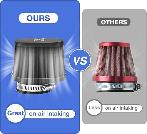 Miniatura 3 de 2 filtros de aire universales de repuesto para motocicleta, filtro de motor de 1.77 pulgadas, filtros de aire de alto rendimiento, para motocross,