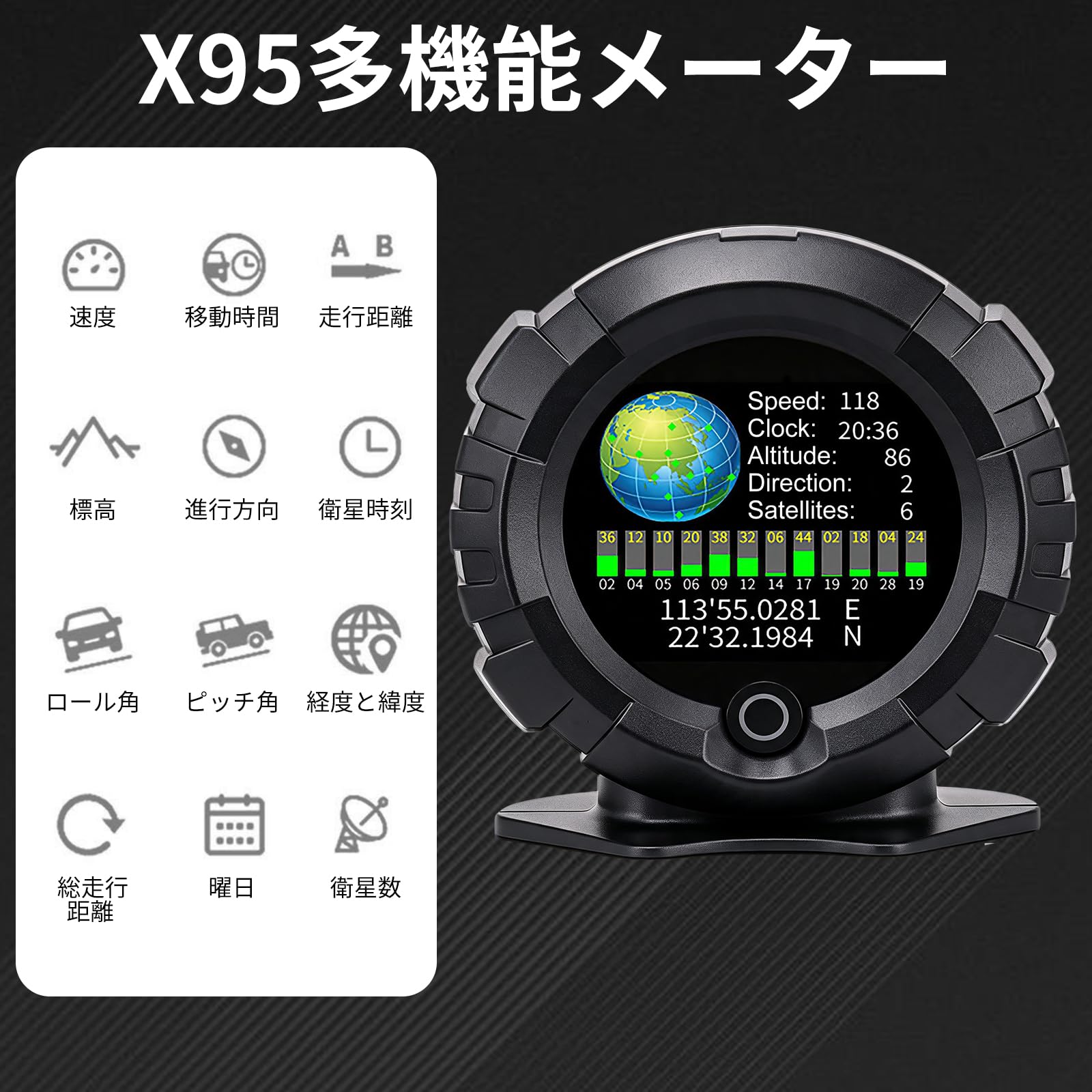 Amazon.co.jp: OBEST X95 多機能メーター コンパス GPS スピード