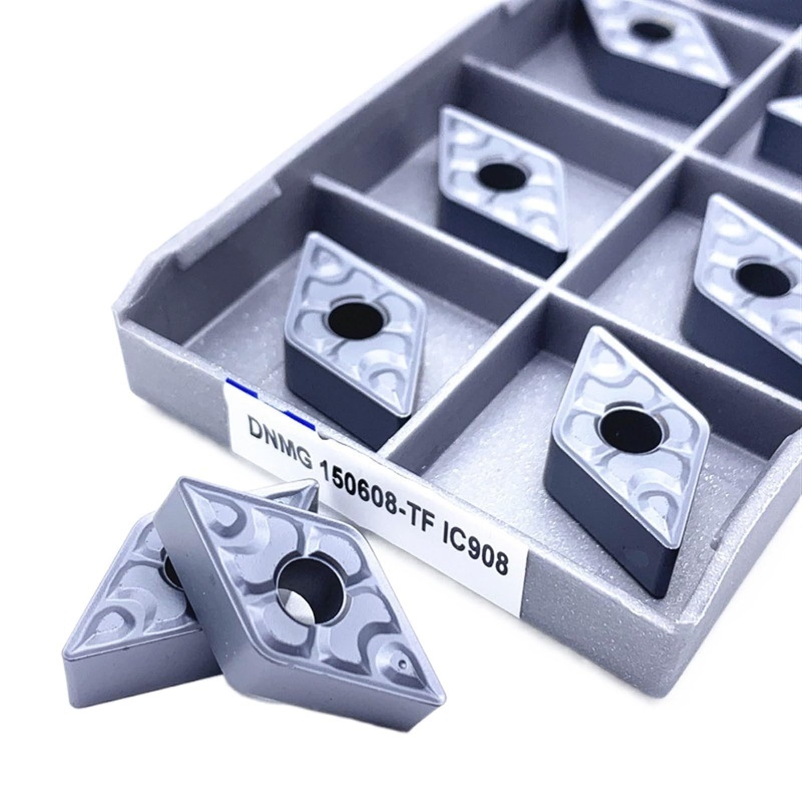 AALLYN Indexable Carbide Lathe Tool 10pcs DNMG150608 TF IC907 IC908 Internal Turning Tools Carbide Lathe Cutter Cutting Tool CNC Tools (Size : DNMG150608 TF IC908)