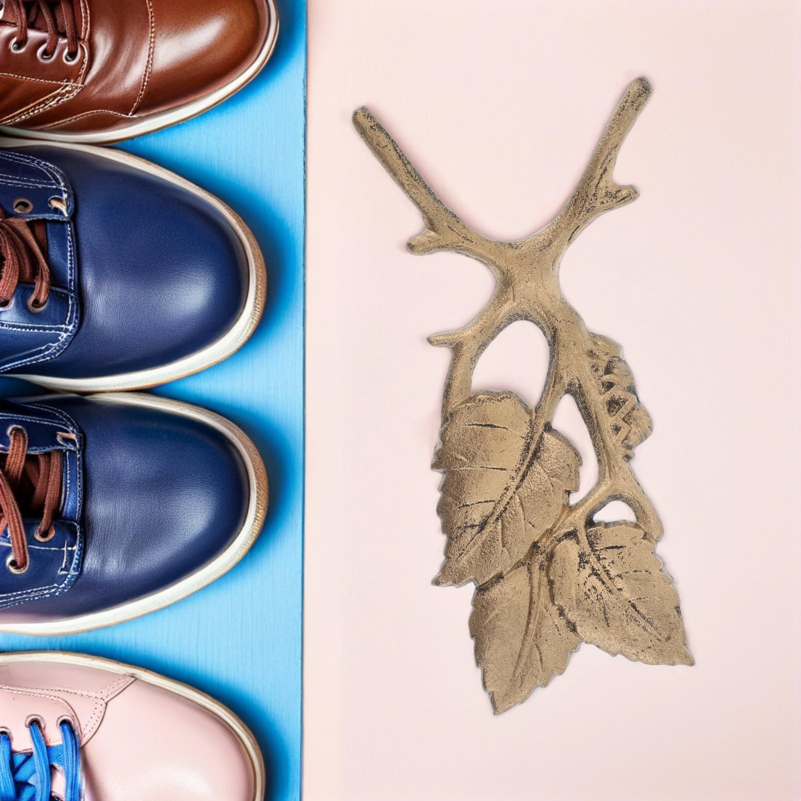 MAGICLULU Ayudante Dorada Hierro de Perezoso Diseño y Fundido Zapatos para Artístico de Rama Estable Delicado para Uso Hogar Interior