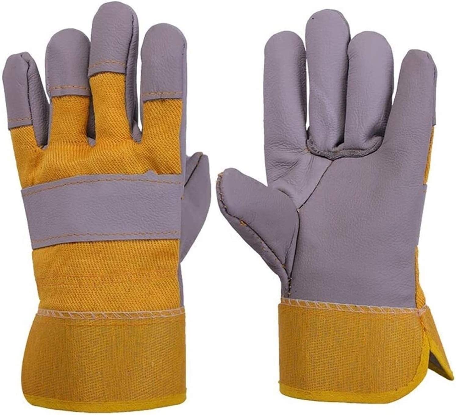 Guanti da Lavoro, Guanti da Saldatura Guanti Resistenti al Calore e ignifughi Guanti da Saldatura Guanti da Lavoro in Pelle, Perfetti for caminetti, stufe, Griglie, saldature (5 Paia)